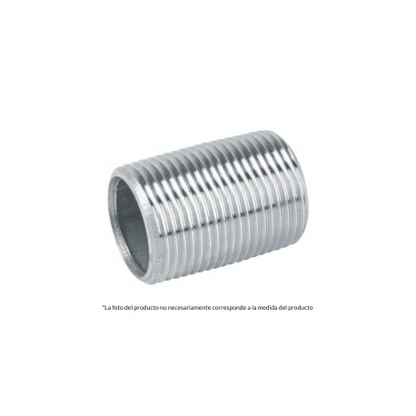 1 piezas Niple Cuerda Corrida Galvanizado 1/2' Conector de rosca de media Conector tipo galvanizado de 1/2"