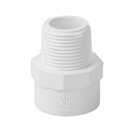 Adaptador Macho para tubo de PVC Adaptador de tubo para PVC Blanco Macho de 1/2" 13mm