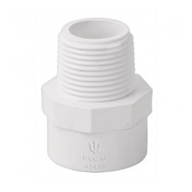 Conector Macho para tubo de PVC Conector de 3/4" para tubo de PVC Para tubo de agua blanco Cople Macho de 3/4"