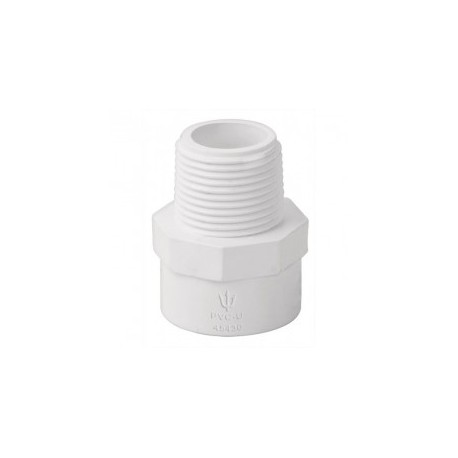 Conector Macho para tubo de PVC Conector de 3/4" para tubo de PVC Para tubo de agua blanco Cople Macho de 3/4"