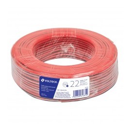 1 Metro de Cable Bicolor Rojo Negro Cable Polarizado Calibre 22 awg 2x22 para bocinas ó altavoces de equipos de sonido