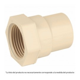 ( 1 pieza ) Conector hembra para CPVC Conector de CPVC para tubo a rosca Beige