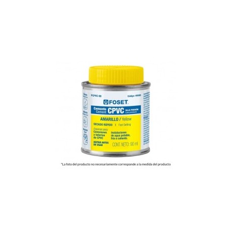 Cemento Pegamento Para Cpvc Amarillo Bote De 90 Ml Pegamento para tubo amarillo de CPVC Pegamento para tubo de Agua CPVC