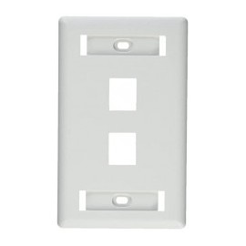 LEVITON 2-port Faceplate plate white color Plate for Leviton 2x4 Female Jack with space for labels