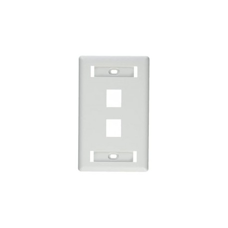LEVITON 2-port Faceplate plate white color Plate for Leviton 2x4 Female Jack with space for labels