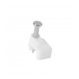 (Paquete con 20 piezas) Grapa blanca para cable UTP, Coaxial, de Alarma, RJ45, de Video, Antena, Grapa con clavo grapa