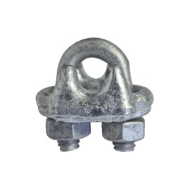Nudo/ Perro/ Abrazadera Acero Forjado para Cable de 3/16" Galv. Inmersión en Caliente.