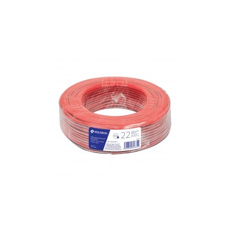 1 Metro de Cable Bicolor Rojo Negro Cable Polarizado Calibre 22 awg 2x22 para bocinas ó altavoces de equipos de sonido