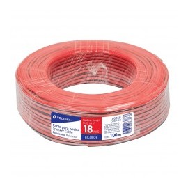 1 Metro Cable Bicolor Rojo Negro Cable Polarizado Calibre 18 awg 2x18 para bocinas ó altavoces de equipos de sonido