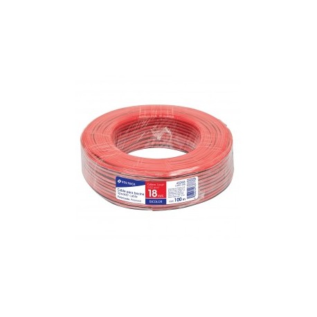 1 Metro Cable Bicolor Rojo Negro Cable Polarizado Calibre 18 awg 2x18 para bocinas ó altavoces de equipos de sonido