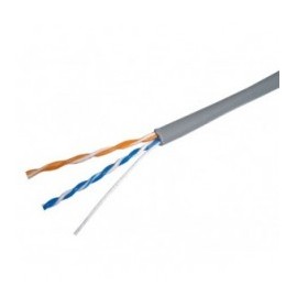 Cable UTP Cat.3 2 pares 4 Hilos para CCTV Gris 50 Metros Bobina de Cable UTP 4x22 Cable Gris calibre 22