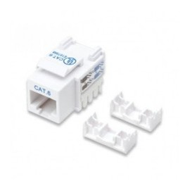 Jack Cat.6 Categoría 6 Intellinet Blanco Keystone para RJ45 Voz y Datos Conector Hembra para Red o Telefonía