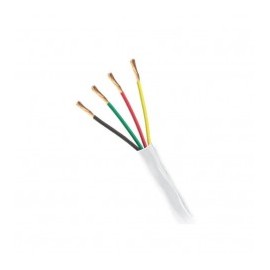 (Venta x Metro) Cable de 4 conductores para alarmas y dispositivos de notificación, color blanco, calibre 22 AWG Uso INTEMPERIE