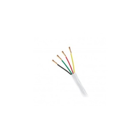 (Venta x Metro) Cable de 4 conductores para alarmas y dispositivos de notificación, color blanco, calibre 22 AWG Uso INTEMPERIE