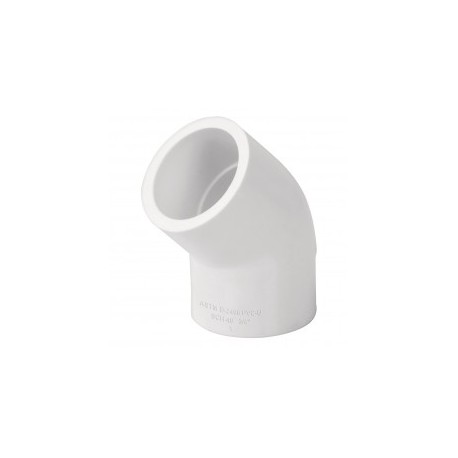 1 Pieza Cople para tubo de PVC de 45° Grados Tubo de PVC para tubo de agua Cople de 45 Grados