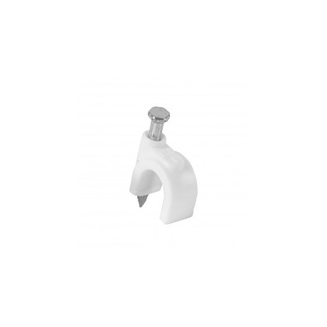 (Paquete con 20 piezas) Grapa blanca para cable UTP, Coaxial, de Alarma, RJ45, de Video, Antena, Grapa con clavo de 5mm