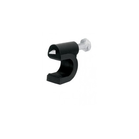 (Paq. con 20 piezas) Grapa color Negro Negra para cable UTP, Coaxial, de Alarma, RJ45, de Video, Antena, Grapa con clavo de 8mm