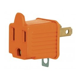 Clavija Convertidora A Tierra Naranja Volteck Adaptador naranja de corriente Clavija naranja con 3 polos convertidor