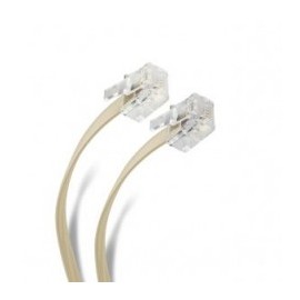 Cable para teléfono plug RJ11 de 1.20 Metros 1 Metro Extensión para Teléfono Cable Beige para Teléfono Telefonía Plano