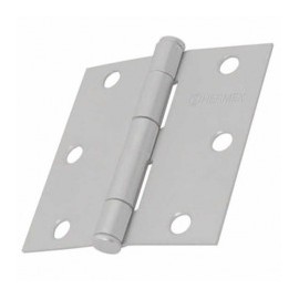Bisagra Acero color Cromo Mate 3'' Cabeza Plana Hermex Bisagra Gris Mate Bisagra con 3 hoyos para tornillo 30% mayor espesor