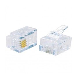 Paquete de 20 Plug Telefonico Conector Rj11 Para Cable Conector para Telefono 4 posiciones Plug Telefonico Conector Plug RJ11