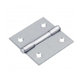 Bisagra Acero color Cromo Mate 2'' Cabeza Plana Hermex Bisagra Gris Mate Bisagra con 2 hoyos para tornillo 30% mayor espesor