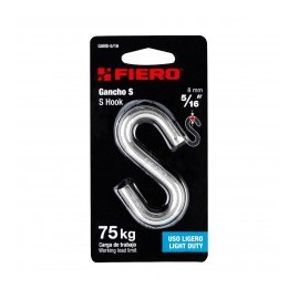 Gancho tipo S de acero para cable Gancho S de 5/16" un cuarto Carga hasta 78 kilos carga de trabajo