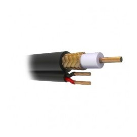 (1 sale per meter) RG59 Siamese coaxial cable, Copper and Aluminum Mesh, MADE IN MEXICO, Optimized for HD+ 2 gauge 20 wires.