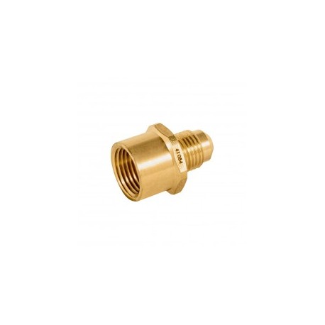 Niple Cople tipo Campana para gas tubo de gas 1/2" FLARE MACHO a 3/8" NPT HEMBRA de laton Acoplador de Gas