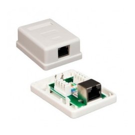Roseta para Pared de 1 puerto RJ45 Cat5e Para Pared Telefonia UTP Keystone Cat5e Jack con caja para pared