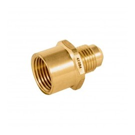 Niple Cople tipo Campana para gas tubo de gas 1/2" FLARE MACHO a 1/2" NPT HEMBRA de laton Acoplador de Gas