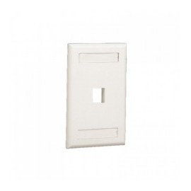 Placa de Pared Vertical, Salida Para 1 Puerto Keystone, Con Espacios Para Etiquetas, Color Blanco