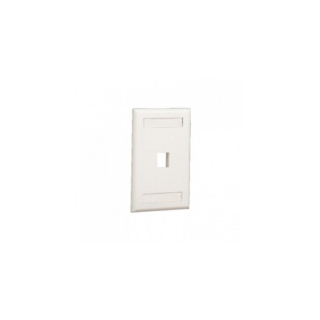 Placa de Pared Vertical, Salida Para 1 Puerto Keystone, Con Espacios Para Etiquetas, Color Blanco