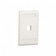Placa de Pared Vertical, Salida Para 1 Puerto Keystone, Con Espacios Para Etiquetas, Color Blanco