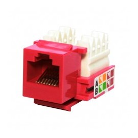 Módulo Jack Keystone Cat5e con terminación 110 para faceplate - Color Rojo Jack cat5e Jack categoria 5e Conector de Red