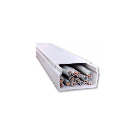 Canaleta Pvc 2 Metros 24x40mm Redes Eléctrico 2440 Canaleta para 12 Cables Canaleta de PVC para 10 Cables Canaleta Blanca