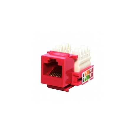 Jack RJ45 Cat6 - Rojo de impacto Jack cat6 s/herramienta Keystone Rojo Jack RJ45 Cat6 Conector Hembra red UTP