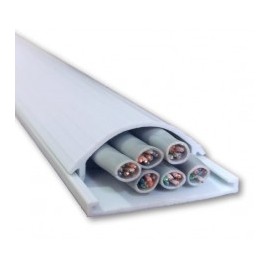 Canaleta para Piso Blanca Canaleta para piso de PVC auto extinguible Canaleta para 6 Cables de 2 metros Cada una