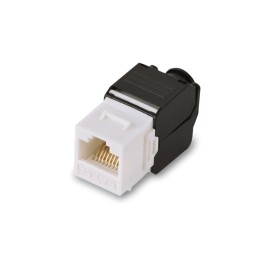 Jack Cat.6a Category 6a RJ45 Keystone White Self-stripping without tool 8 Network or Telephone Wires 4 Wires