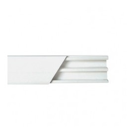 White self-extinguishing PVC conduit, with division, 20 x 10 mm, 2.5m section for 2 Cables / THORSMAN