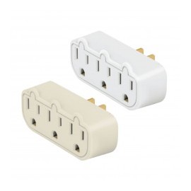 Contacto triple con tierra Barra Multicontacto Contacto de pared triple Beige o Blanco