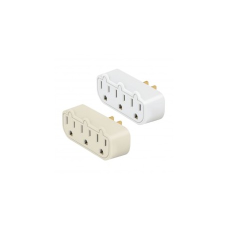 Contacto triple con tierra Barra Multicontacto Contacto de pared triple Beige o Blanco