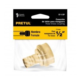 Hose Connector 1/2'' Female Thread 3/4'' Female Connector for Half Inch Hose 1/2" Brass