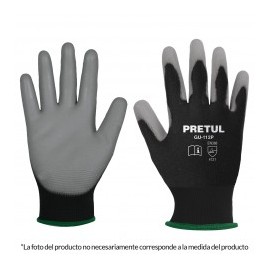Par de guantes GRANDES de poliuretano liso en palma de la mano Guantes para trabajo ligero, agarre aceite, Resiste abrasión