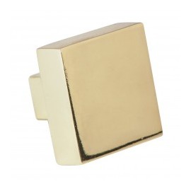 Perilla Estilo Andamio Latón Brillante, Hermex 2.5cm Jaladera para cajon cuadrada color oro brillante latón