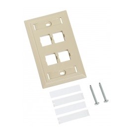 Placa de pared de 4 puertos Faceplate color Marfil Beige Evory Placa de 4 salidas Placa para Jack Systimax Commscope