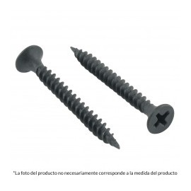 (100 piezas) Bolsa de pijas negras Pija Negra rosca corrida tornillo Pija multiusos de 2" pulgadas no. 6 Pija taquete de 1/4
