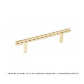 Jaladera para cajon 15.6cm color oro brillante Jaladera para cajones de acero sólido Latón Brillante Estilo Cilindro 128mm