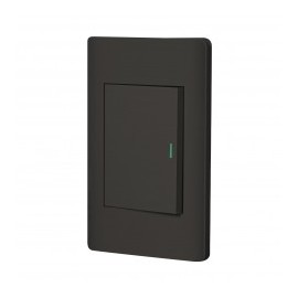 Placa de pared color negro Contacto con 1 interruptor de pared Sencillo Negro 127v 10a con Led