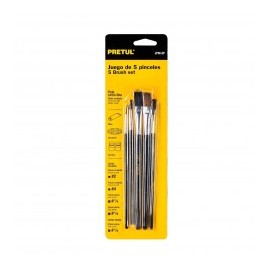 Pack of 5 brushes Paint brush Set of 5 brushes Extra fine hair for a better finish